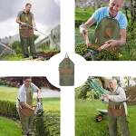 Oxford cloth apron garden gardening garden trimming multi-pocket color matching lengthened leg apron
