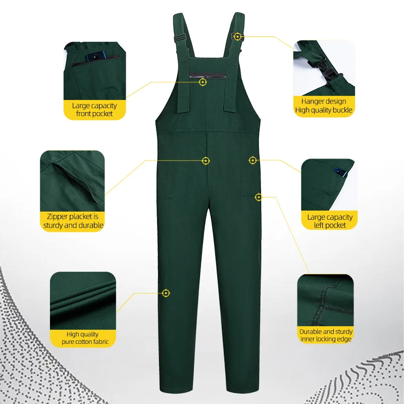 Outdoor 100% Cotton Work Bib Pants Construction Jumpsuits for Men Workwear Pants Trousers out Jumpsuit Coverall Scrubs