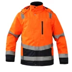 High Density Twill Oxford Fabric Custom Waterproof Yellow Reflective Safety Winter Jacket