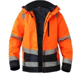 High Density Twill Oxford Fabric Custom Waterproof Yellow Reflective Safety Winter Jacket