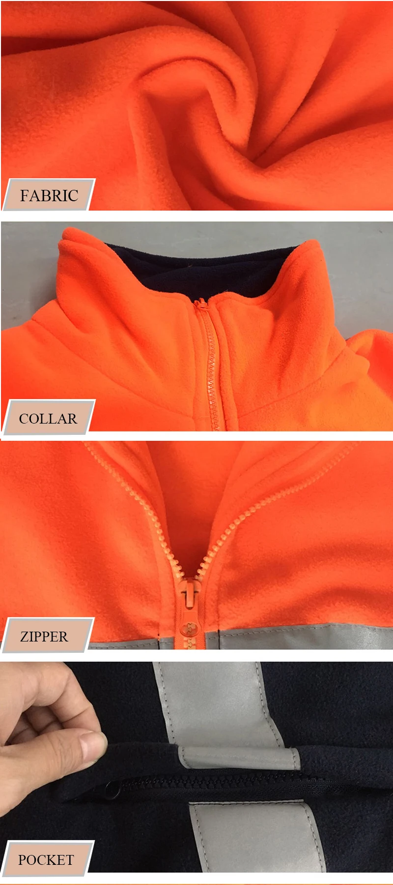 OEM Wholesale Winter Workwear Fleece-lined Jackets Reflective Safety Jacket Clothing Work Clothes