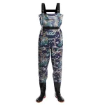 Unisex Breathable  Adjustable Fishing Waders Waterproof Chest Waders Fishing Trousers With Oxford Rain Boots And Zip Pocket
