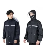 rain pants suit male duty takeout raincoat motorcycle electric bike riding split black Raincoat