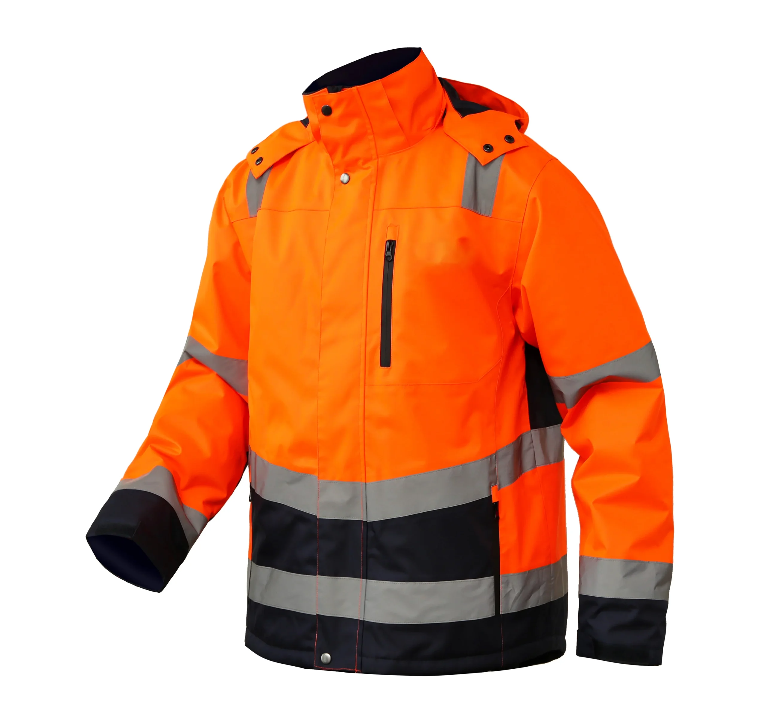 High Density Twill Oxford Fabric Custom Waterproof Yellow Reflective Safety Winter Jacket