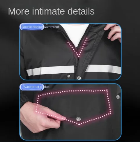 rain pants suit male duty takeout raincoat motorcycle electric bike riding split black Raincoat