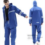 Rainfreem 3M Rain coat Factory Custom Wholesale Industrial Waterproof  Polyester Work Raincoat Adult