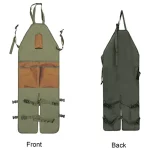 Oxford cloth apron garden gardening garden trimming multi-pocket color matching lengthened leg apron