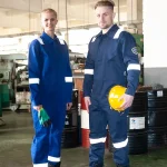 Flame-retardant Work Coveralls Reflective Strips Men and Women Working Clothes suit Anti-static Fire retardant Worker Uniform