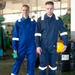 Flame-retardant Work Coveralls Reflective Strips Men and Women Working Clothes suit Anti-static Fire retardant Worker Uniform
