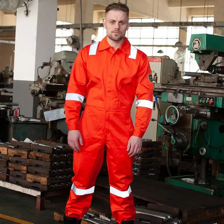Flame-retardant Work Coveralls Reflective Strips Men and Women Working Clothes suit Anti-static Fire retardant Worker Uniform