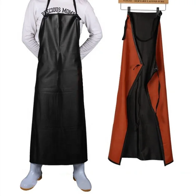 Black Car Industrial Long  Washable Oil-proof Apron PVC Apron