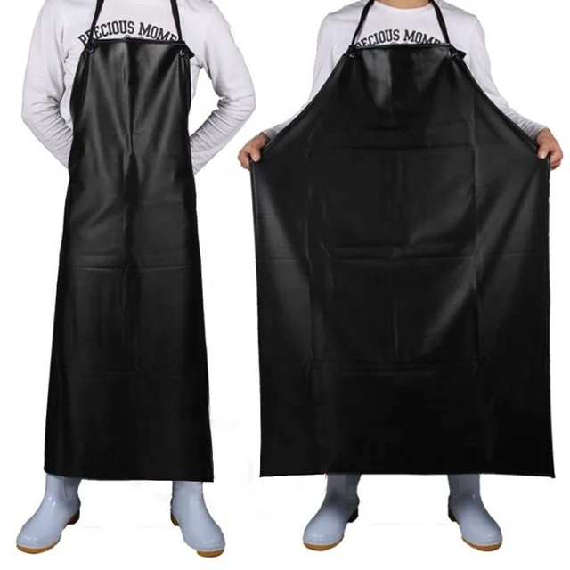 Black Car Industrial Long  Washable Oil-proof Apron PVC Apron